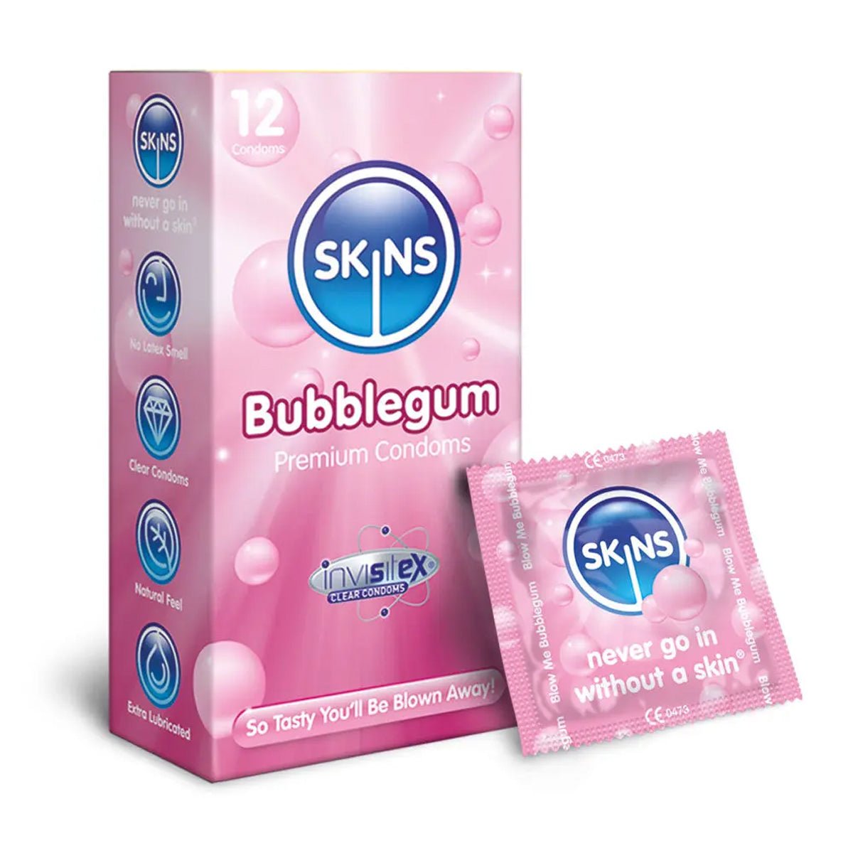 Skins Bubblegum - Parfumé & Extra-Lubrifié - Condomz