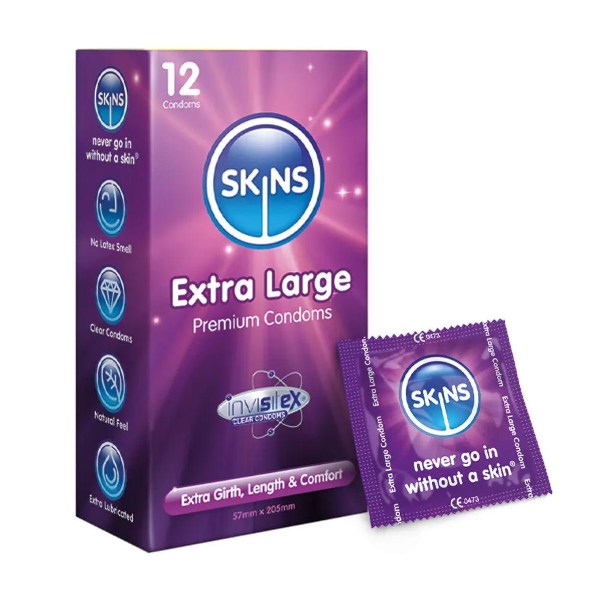 Skins Extra Large - Grande Taille & Extra-Lubrifié - Condomz