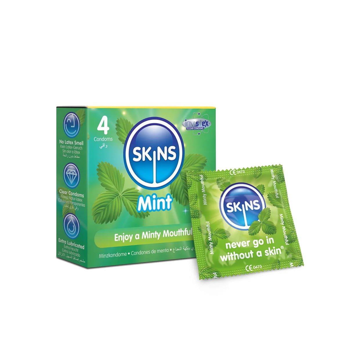 Skins Mint - Extra-Lubrifié & Parfumé - Condomz