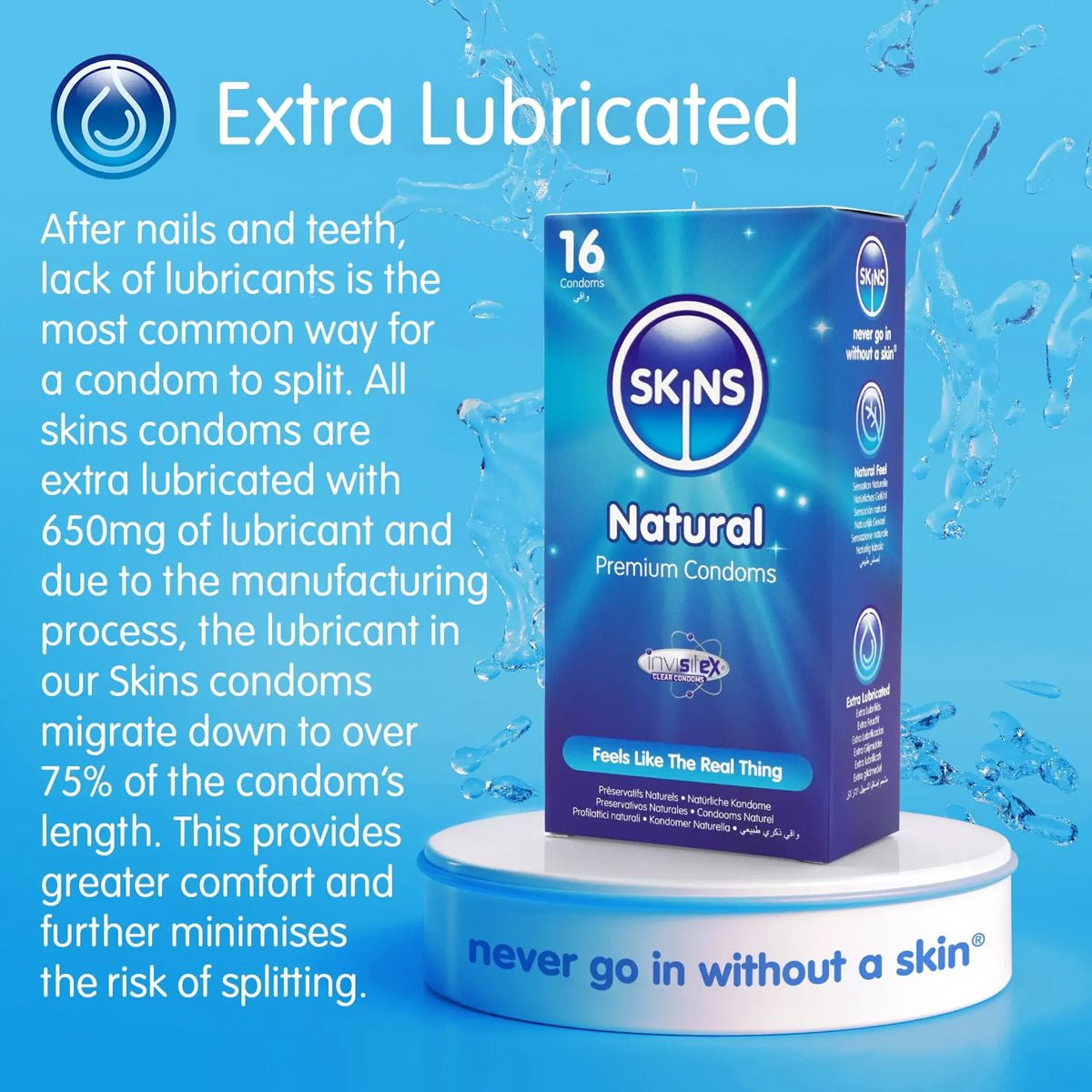 Skins Natural - Extra-Lubrifié & Parfumé - Condomz