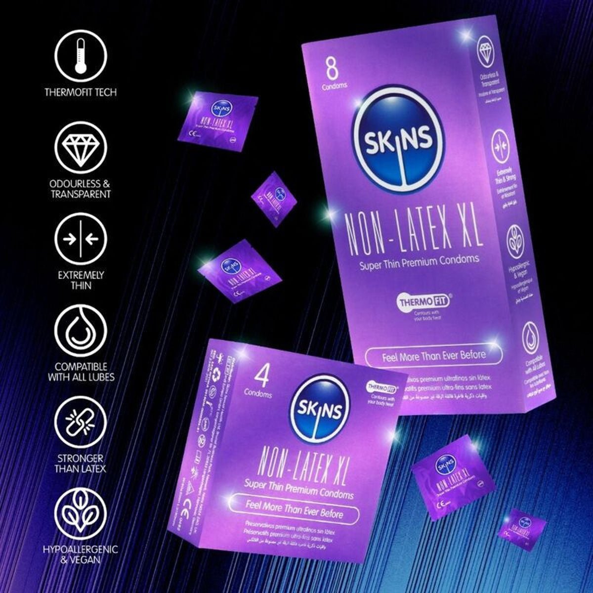 Skins Non-Latex XL - Grande Taille & Ultra-Fin - Condomz