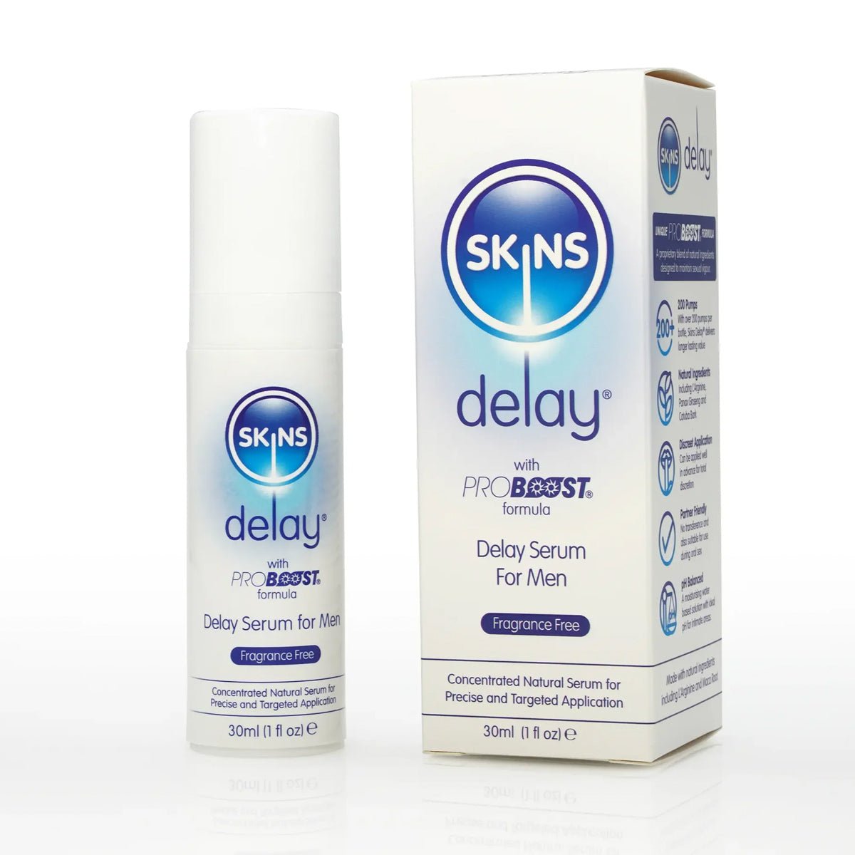 Skins Sérum retardant naturel - Lubrifiant Intime - Condomz