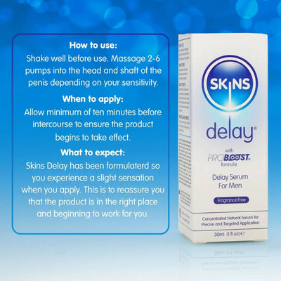 Skins Sérum retardant naturel - Lubrifiant Intime - Condomz