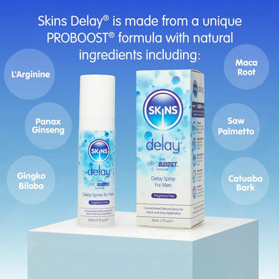 Skins Spray Retardateur Naturel - À Base d'Eau - Condomz