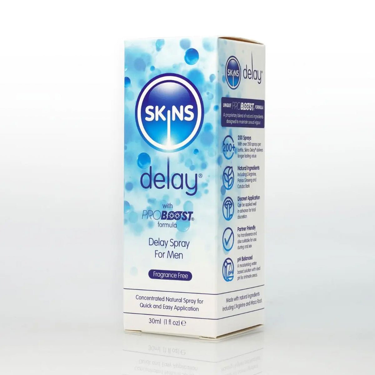 Skins Spray Retardateur Naturel - À Base d'Eau - Condomz