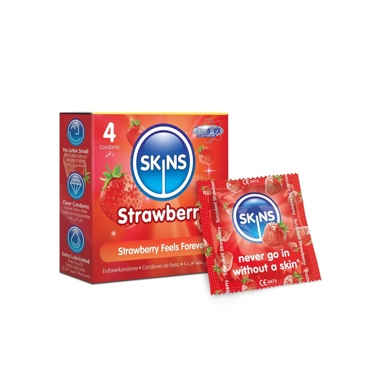 Skins Strawberry - Extra-Lubrifié & Parfumé - Condomz