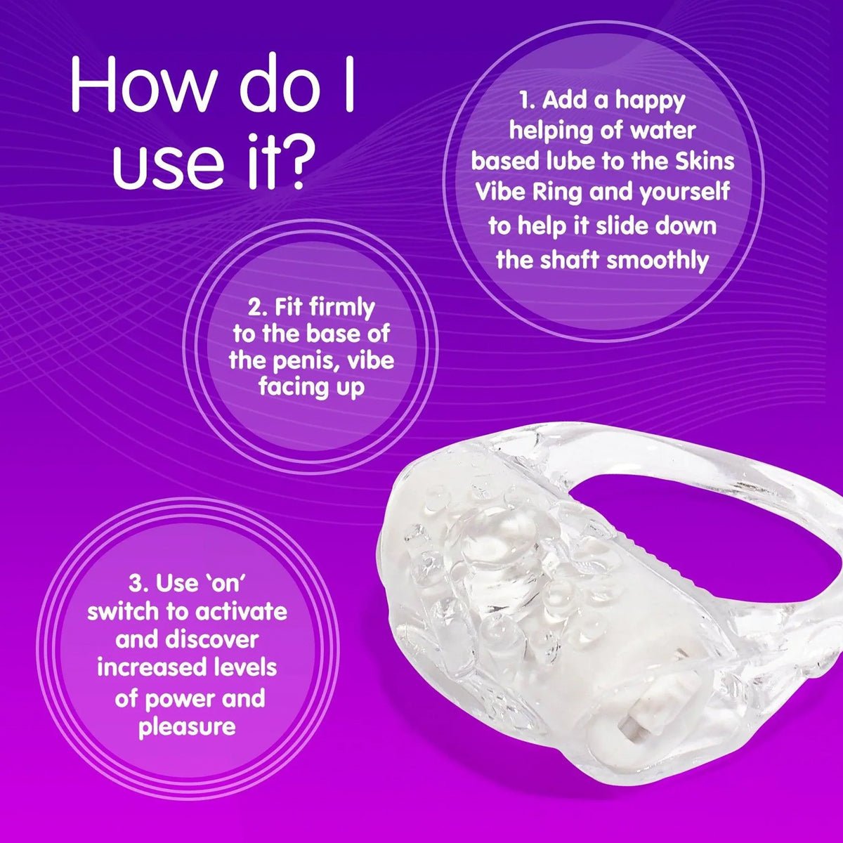 Skins Vibe Ring - Effet Picotant & Effet Retardant - Condomz