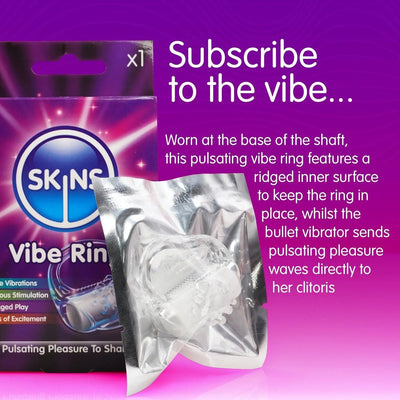 Skins Vibe Ring - Effet Picotant & Effet Retardant - Condomz