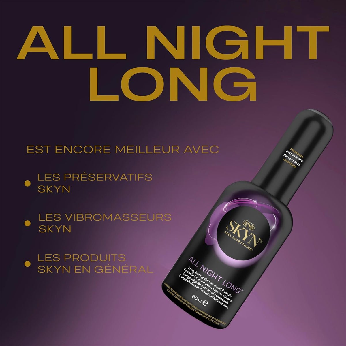 Skyn All Night Long - Longue Durée & À Base de Silicone - Condomz