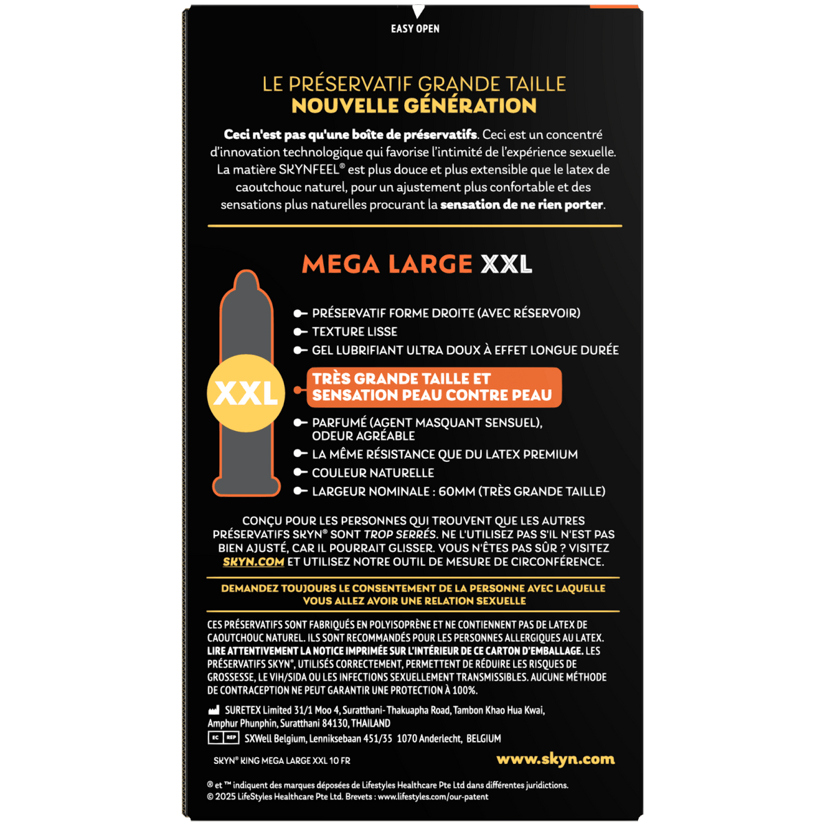Skyn KING Mega Large XXL - Grande Taille & Sans Latex - Condomz