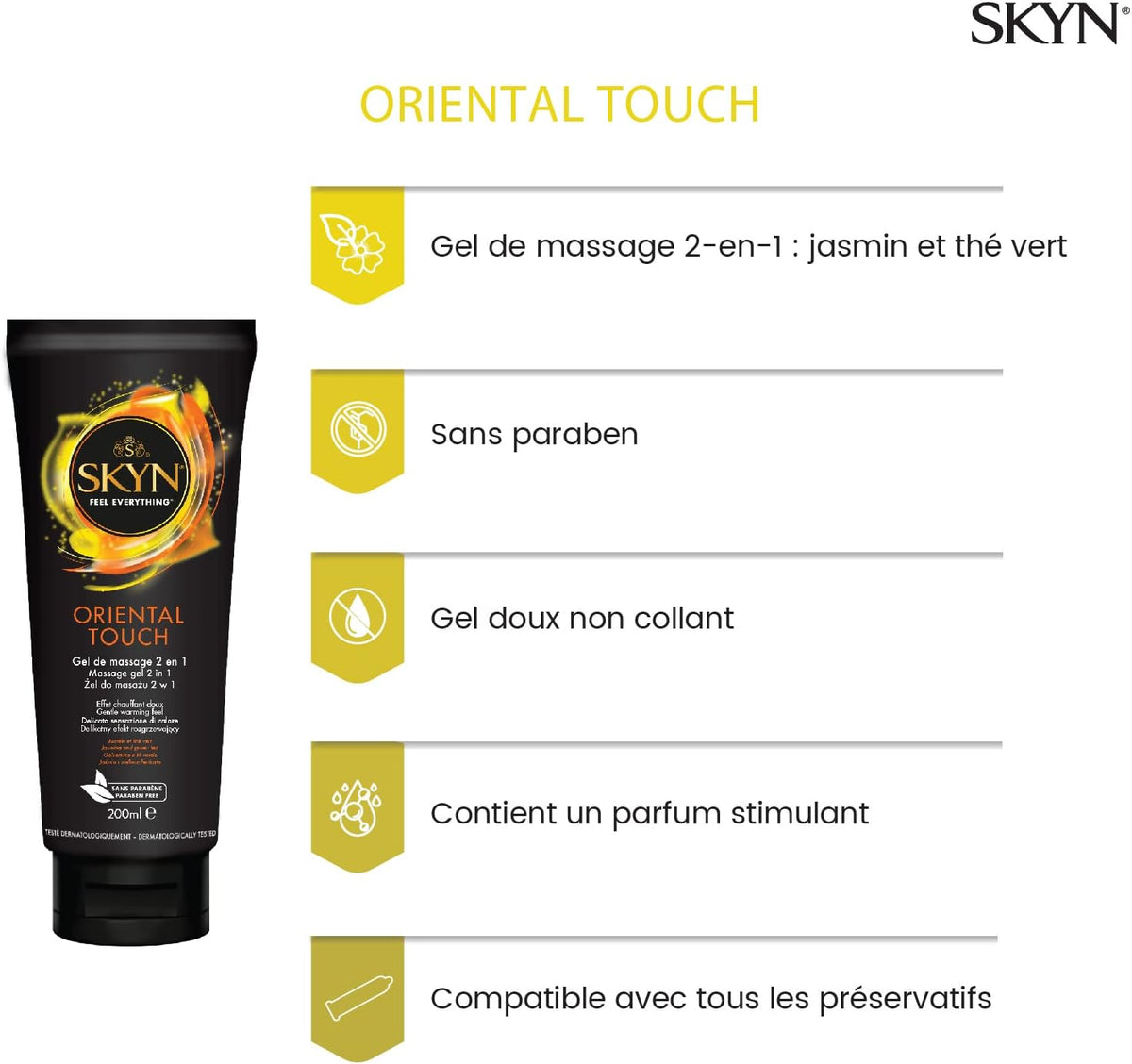 Skyn Oriental Touch - Effet Chauffant & Effet Massant - Condomz