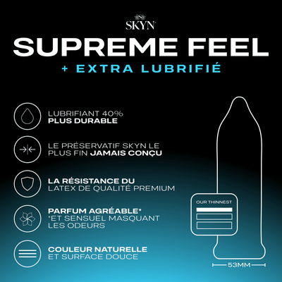 Skyn Supreme Feel Extra Lubrifié - Ultra-Fin & Sans Latex - Condomz